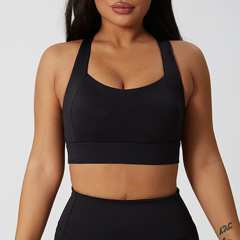 Women Sports Bra High Support Workout Bra with Breathable Moisture Wicking Fabric for Running Yoga Gym Training and Fitness