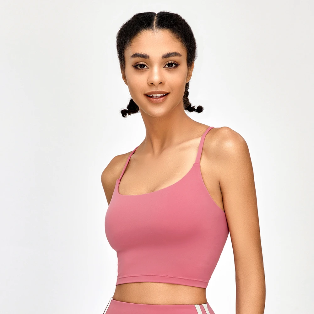 Women's Sexy Cross Back Yoga Bra With Removable Pad U-Neck & Strappy Design Quick Dry Sport Bra Gym Pilates Yoga Workouts Shorts