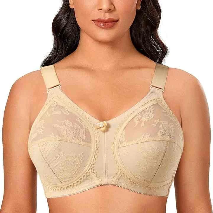 Women's Lightweight Eco-Friendly High Sports Bra for Regular Use Fully Adjustable String Full Coverage Workout Gym Bra