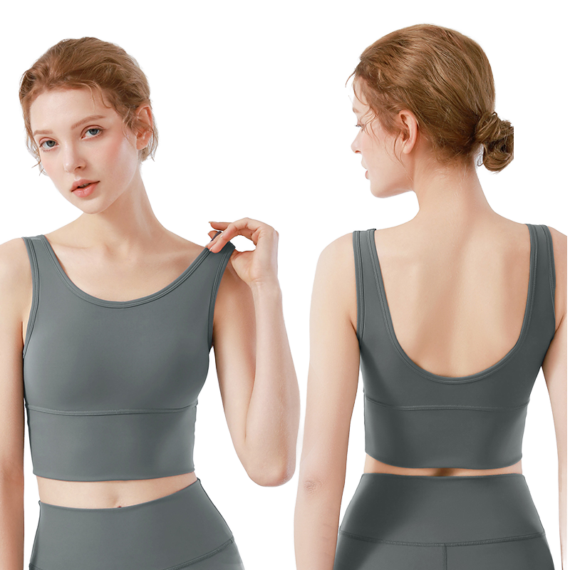 Lightweight Woman's Fitness Sports Bra Removable Padded Push-up Anti-Bacterial Workout Running Knit Technics Front Medium