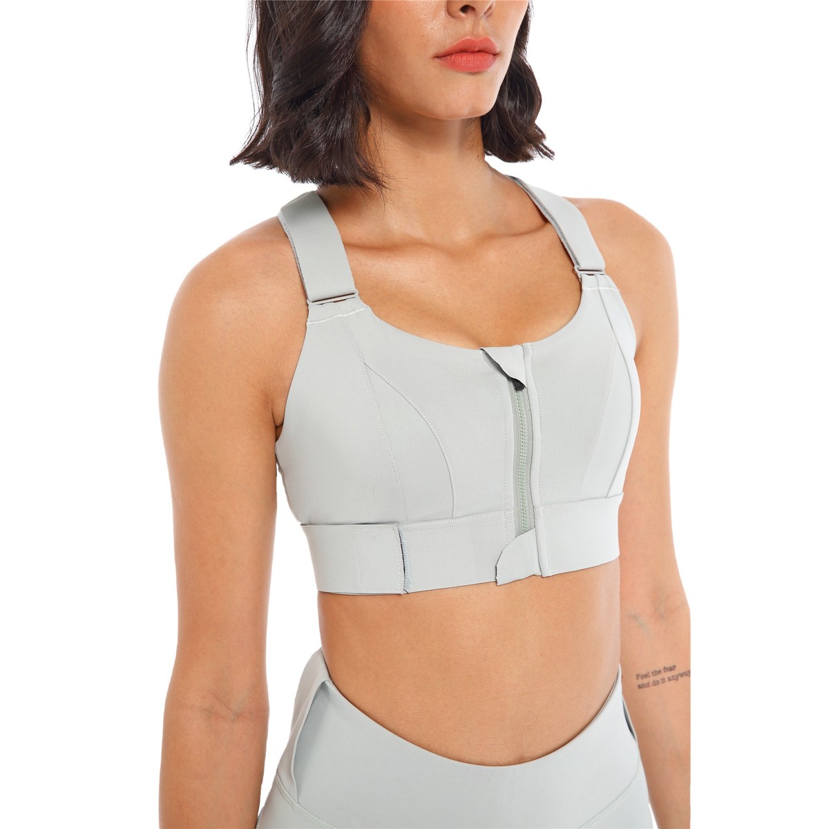 Best Sale Custom Design Front Logo Printing Breathable Lace Women's High Support Simple Yoga Sports Bra Comfortable Lightweight