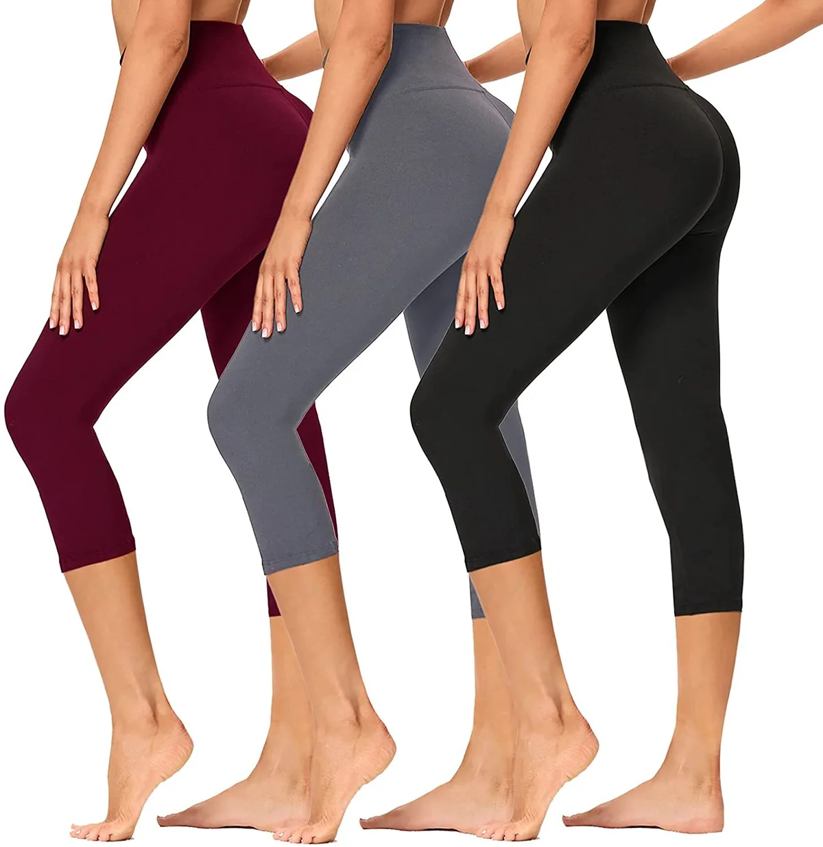Buttery Soft Capri Leggings for Women High Waisted Capri Pants With Pockets