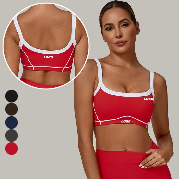Padded High Impact Sports Bra for Women Double Straps Sport Bras Women Color Blocking Sports Bras