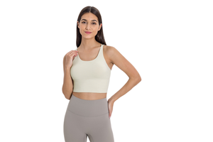 Women's Sexy Cross Back Strappy Gym Yoga Bra Soft Fit Breathable Compression Sports Bra Front Medium Support Shockproof Running