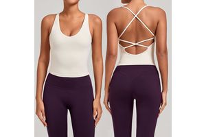 Cross Back Yoga Tank Top Quick Dry Breathable Running Bra Gym Fitness Crop Vest Sleeveless Sports Tops Yoga Tank Top for Women