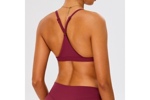 Women's Breathable Lightweight Quick Dry Eco-Friendly Yoga Top Sports Bra Deep V Removable Cups Open Y Back Print Design Gym
