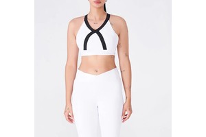 High Quality Custom Made Breathable Plus Size Women's High Support Backless Sports Bra Front Logo for Yoga Gym Fitness Wear