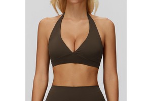 Seamed Deep V Neck Straps Beautiful Back Quick-drying Running Yoga Clothes Sports Yoga Bra for Women