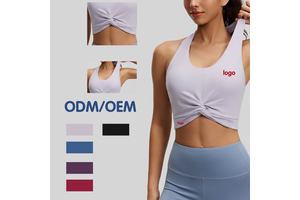 Double Layer Yoga Top Halter Neck Medium Support Removable Cups for Pilates Running Manufacturer