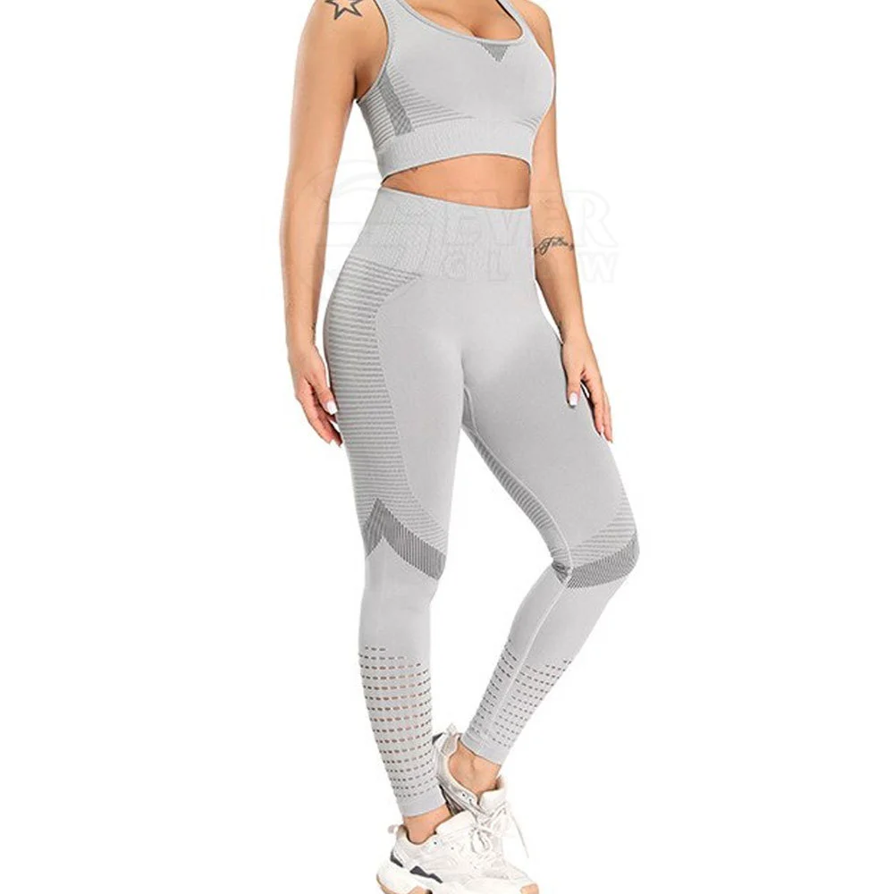 Custom Logo Sportswear Women High Waist Fitness Workout Clothing Two Piece Yoga Sets Bra And Leggings Yoga Set