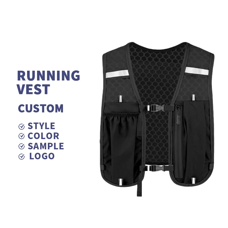 High-quality Fashion Lightweight Waterproof Outdoor Nylon Hydration Running Vest with Phone Storage for Hiking & Cycling