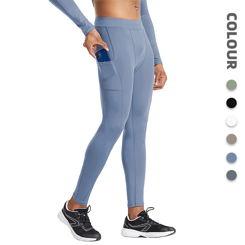 OEM Factory Solid Men's Yoga Tight Pants High Elastic Quick-drying Fitness Sports Leggings Elastic Waist for All Season