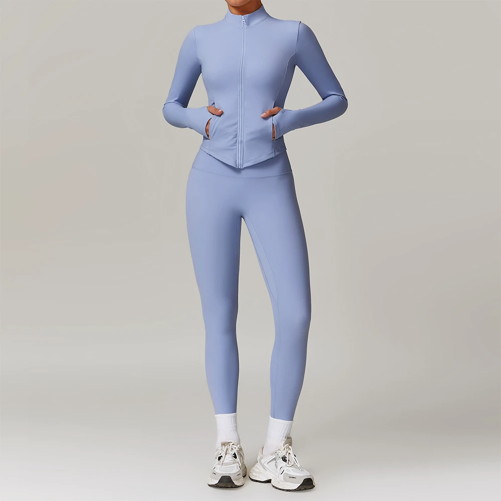 Women's Gym Yoga Suit with Long Sleeves Thumbhole Breathable Soft Print Top Elastic Waist Sizes XS XL XXL Workout Clothing