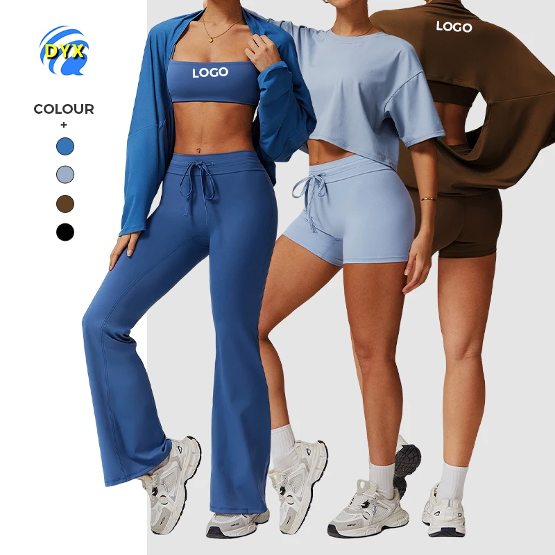Solid Breathable High-Waisted Full Length Yoga Set Casual Versatile Running Fitness Sports 2-Piece Set