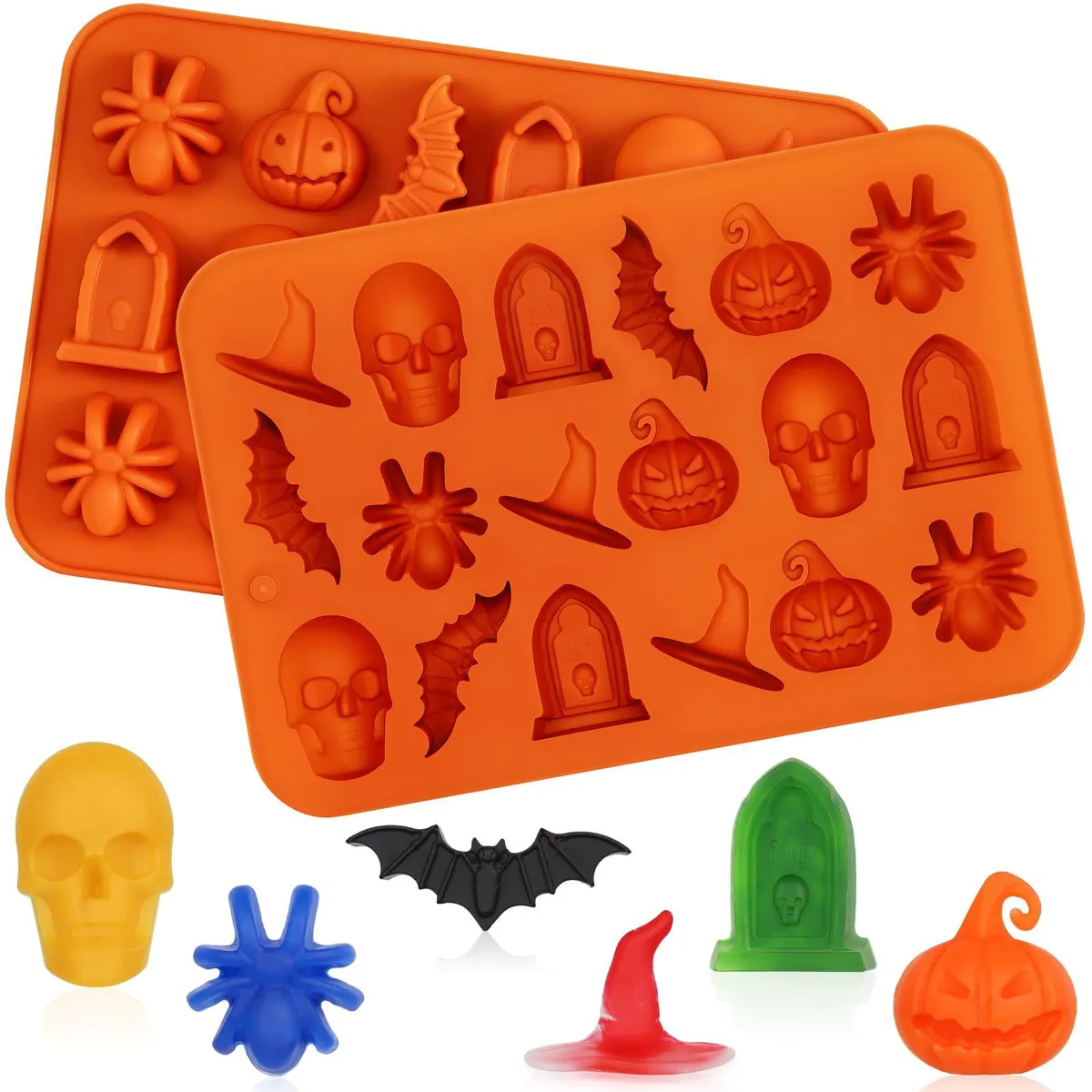 18 Halloween Skull Spider Theme Chocolate Silicone Mold in Stock Cake Decorating Tool