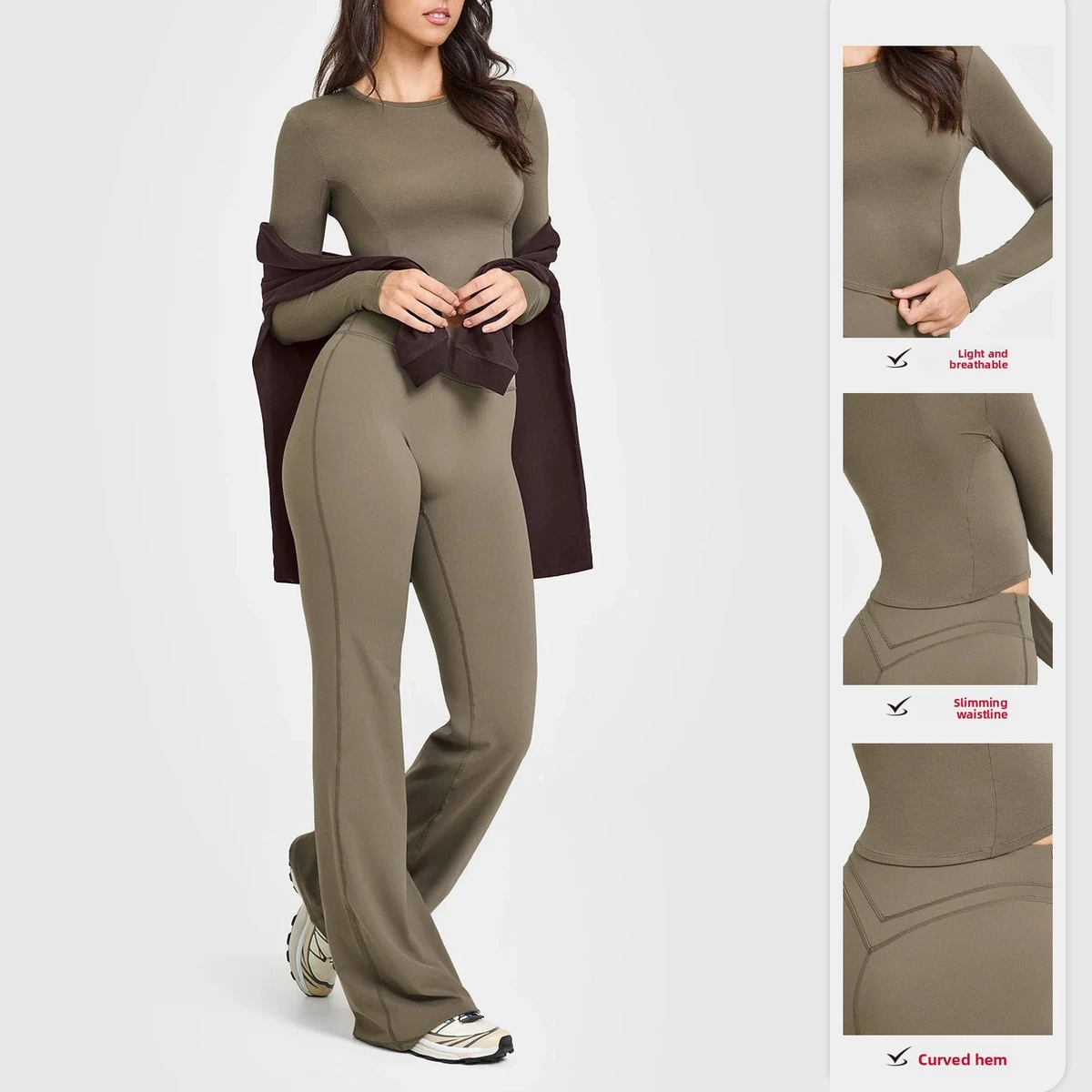 New Yoga Sports Top Women's Fitness Breathable Quick-drying Running High Elastic Tight Spandex/Nylon Solid Long Sleeve Top