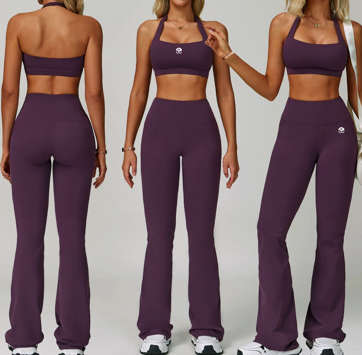 Women Sportswear Suit Fitness Workout Clothing Yoga Sports Bra High Waist Wide Leg Leggings 2 Piece Gym Fitness Sets for Women