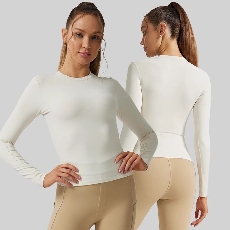 Super Soft Fitness Sports Top Lightweight Athletic Compression Shirt Breathable Long Sleeve Yoga Tops for Women Yoga Gym Shirt