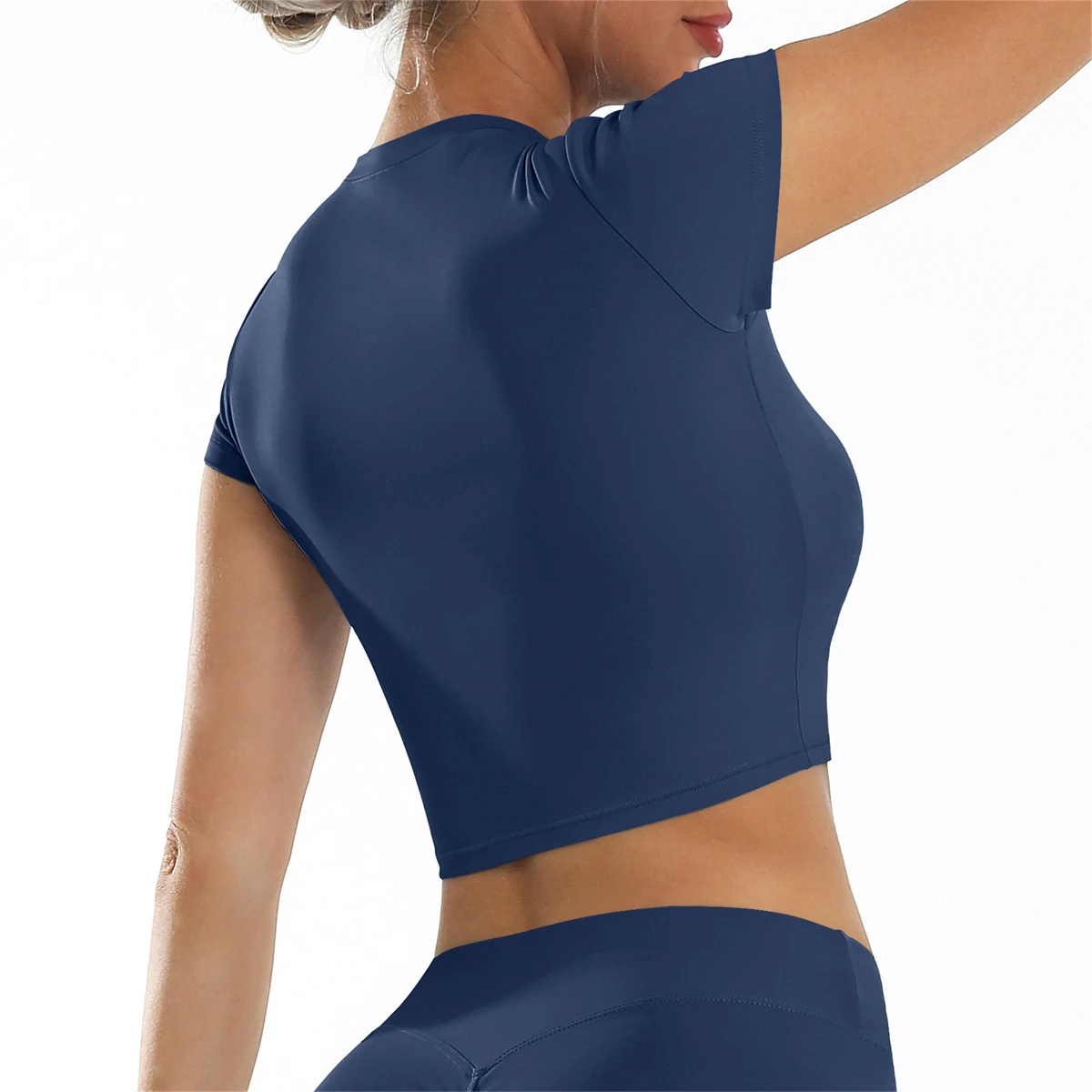 Ladies Solid Color Shockproof Padded Sports Crop Top Workout Fitness Yoga Bra Top