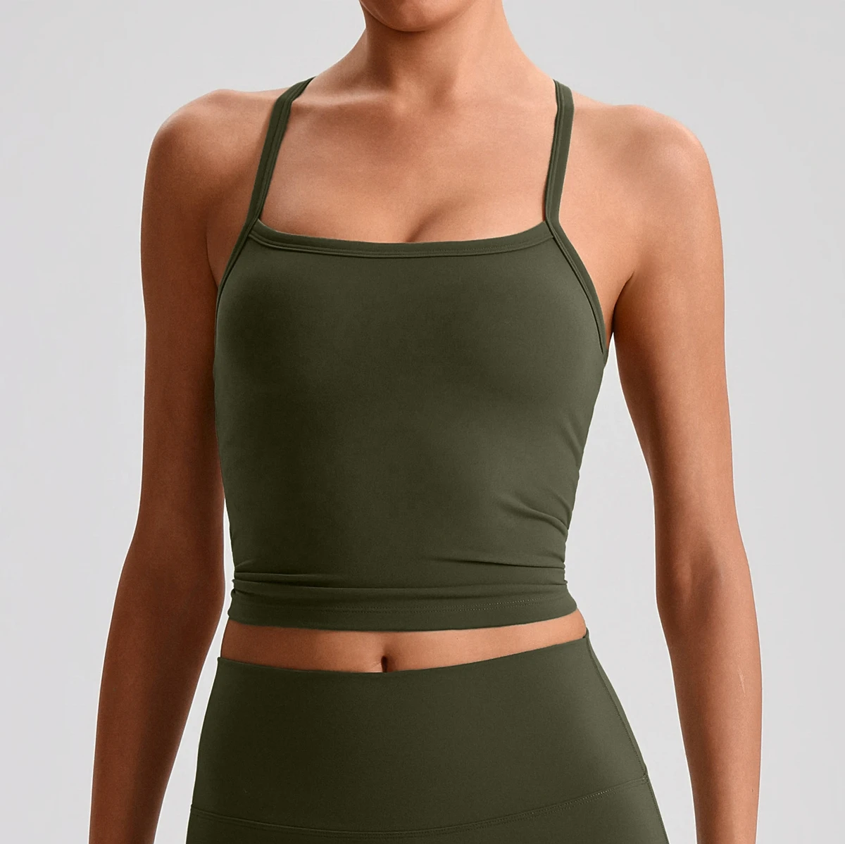 Custom Y Back Solid Woman'S Hiking Sports Bra Light Weight High Support Leisure Outdoor Crop Top