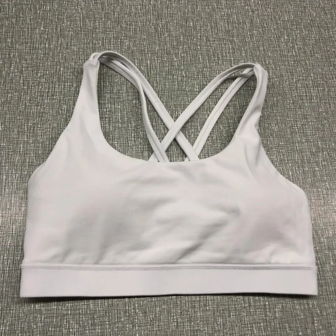 Low MOQ Wholesale Women's Fitness Yoga Sports Bra Front Logo Four-Way Stretch Breathable Medium Support Gym Wear