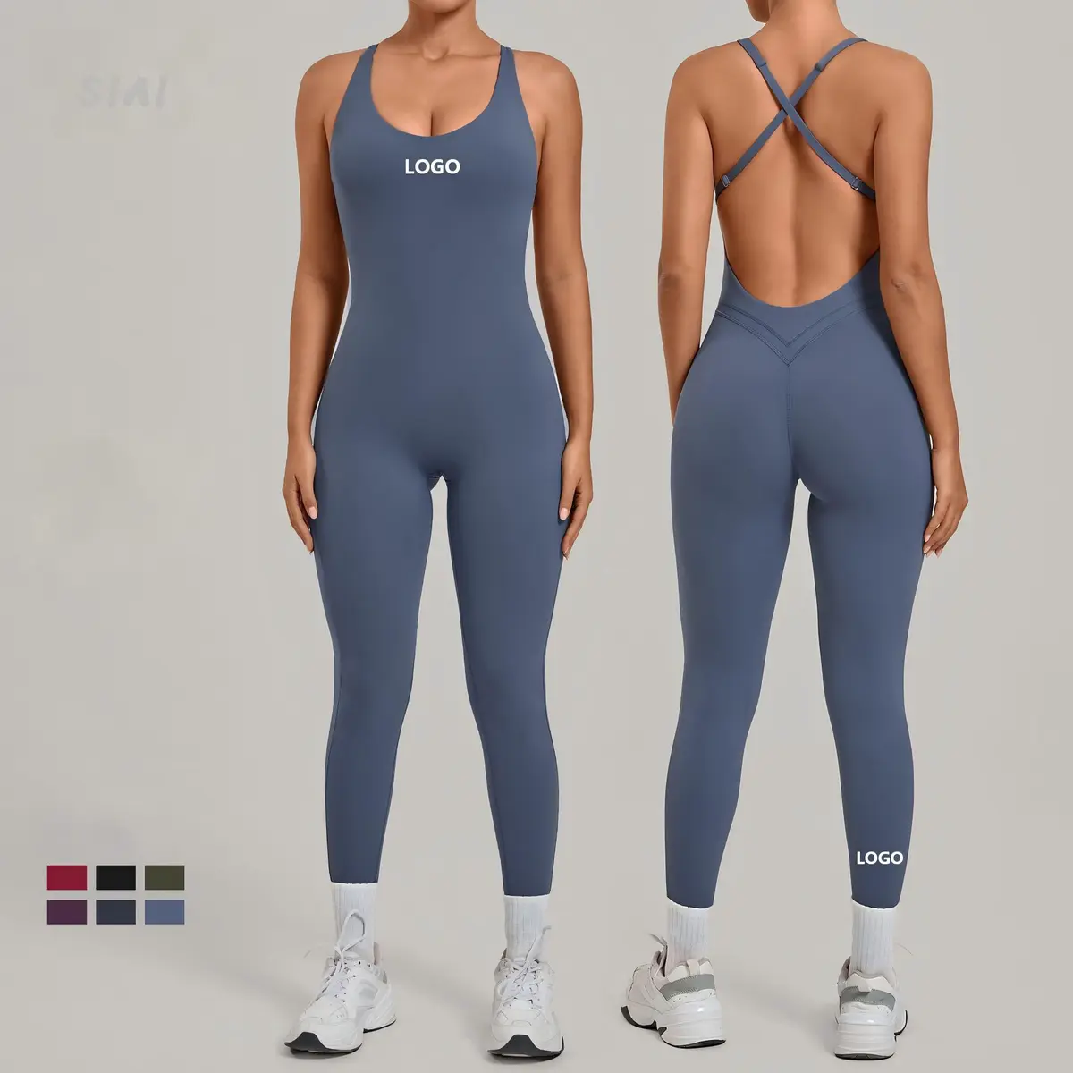 New Arrival Women's Sports Bodysuit Sweat-Absorbing and Quick Drying Gym Fitness Jumpsuit Tight & Breathable Yoga Jumpsuit