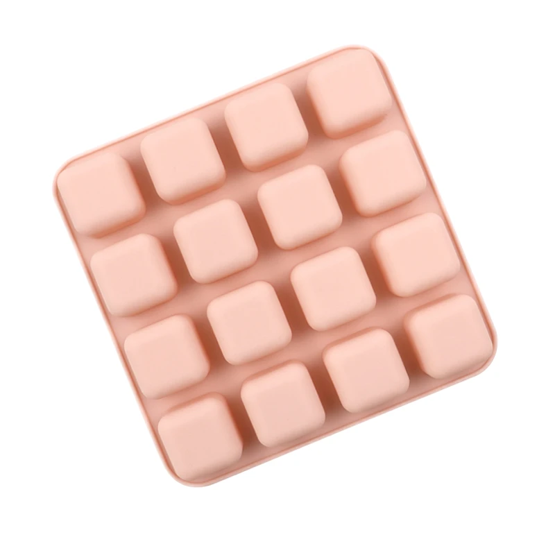 16 Grids Eco-Friendly Cube Silicone Ice Cube Mold Square Tray Mould for Bar Pub Wine Chocolate Candy & Baking