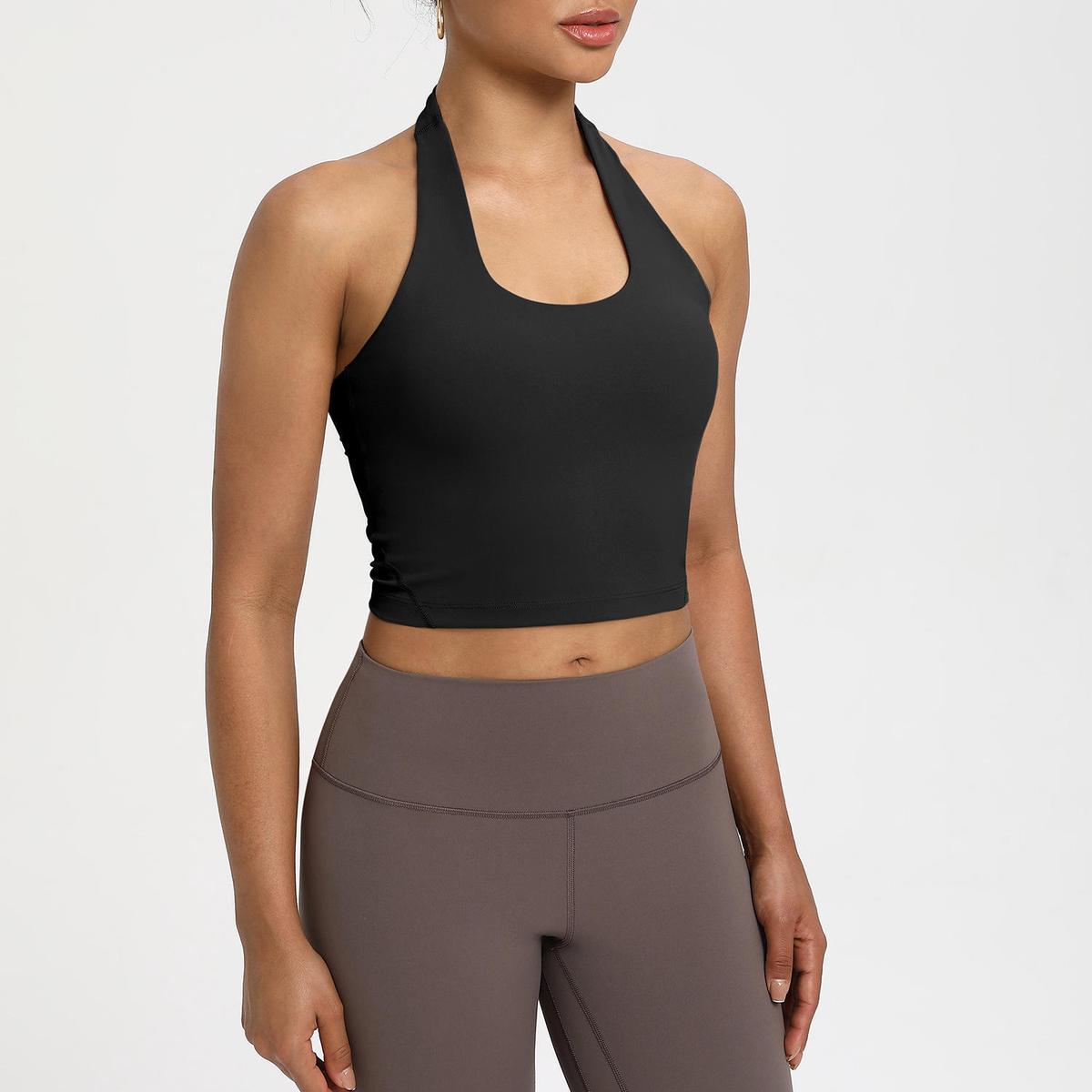 Women's Sporty Casual Halter tank Top Quick-drying Yoga Sleeveless T-shirt