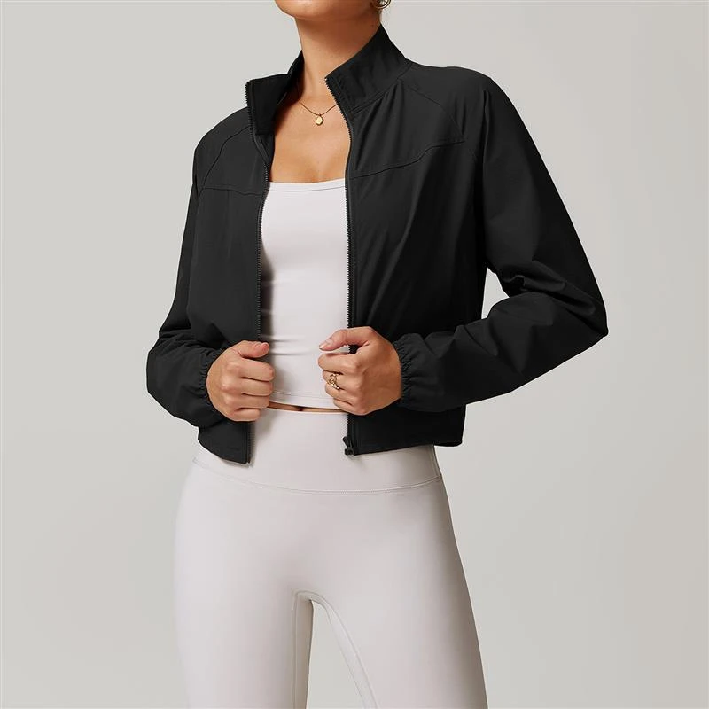 DN-CX-801 Hot Selling Women's Long Sleeve Quick Dry Crop Top with Sun Protection for Gym Fitness Yoga