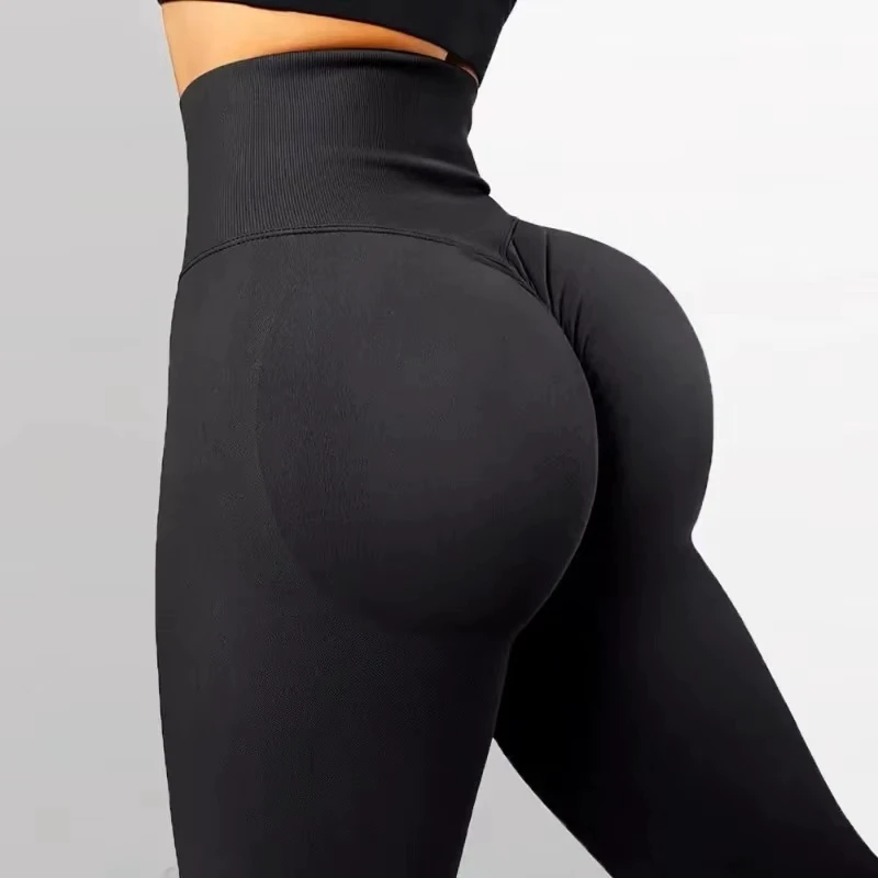 Lady Scrunch Butt High Waist Seamless Leggings Women Bound Feet Tight Gym Sport Pants Female Hip Lift High Stretch Yoga Leggings