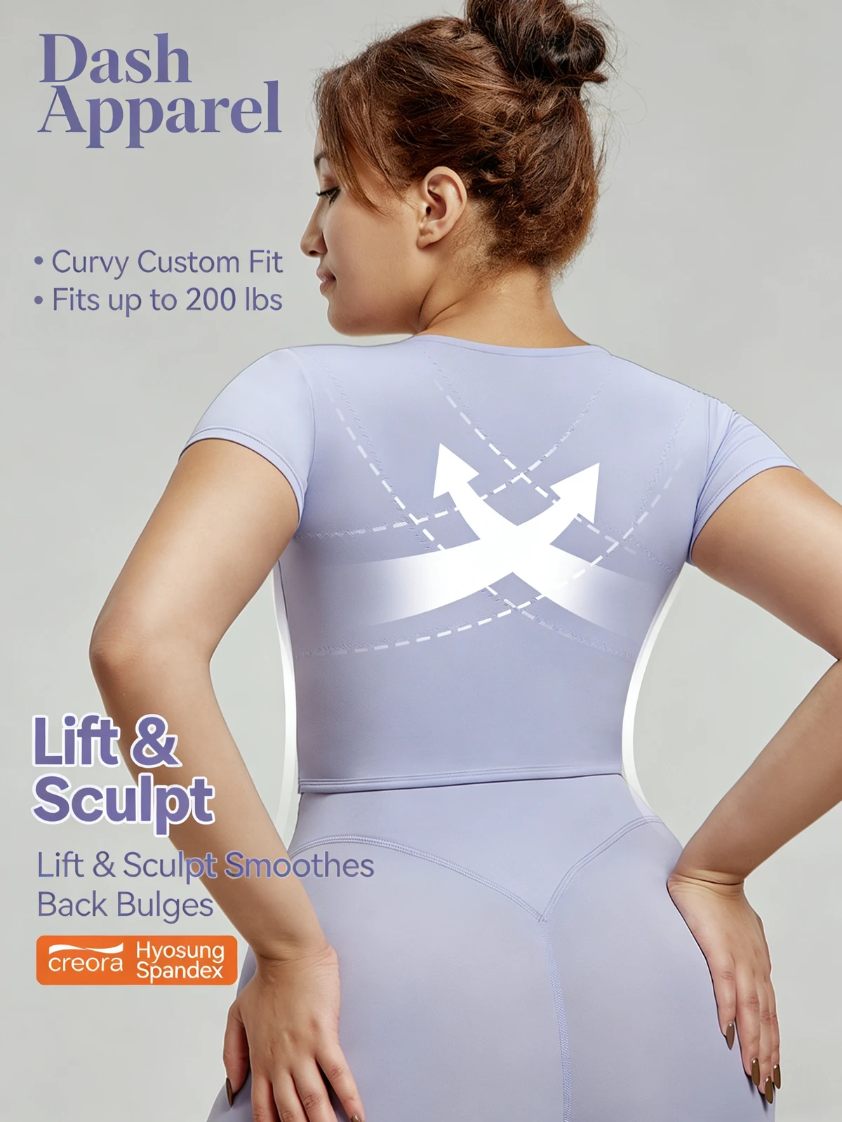 Plus Size Women's Short-Sleeve Sports T-Shirt Chest Pads Mesh Decoration Solid Color Spandex/Nylon Material Tight-Fitting Yoga