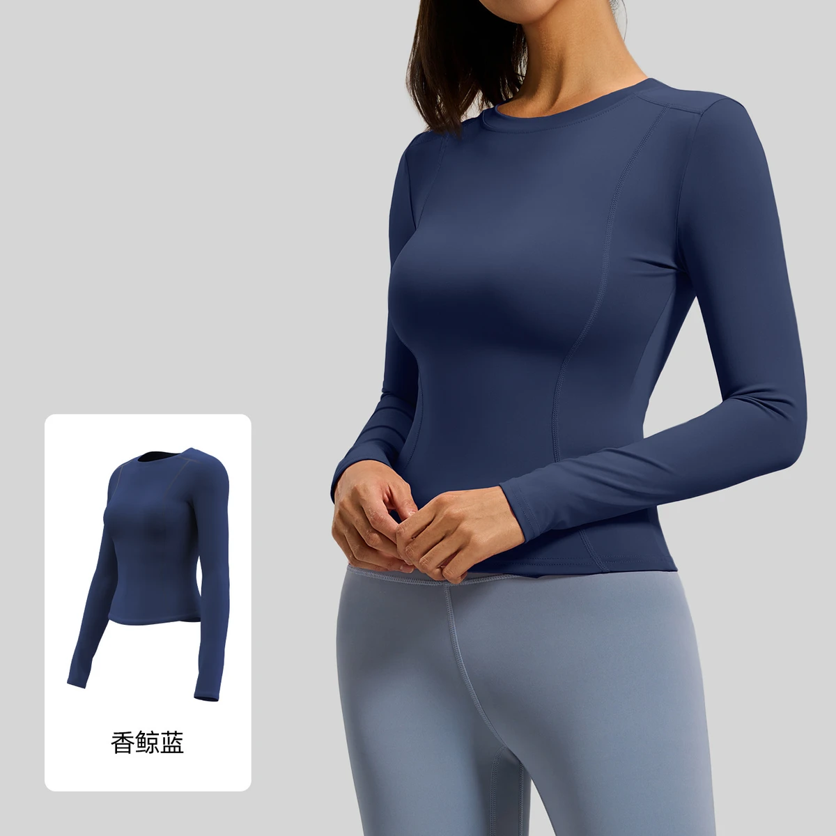 Custom Logo Breathable High Quality Women's Winter Sport Yoga Running Gym Long Sleeve T-shirts Spandex/Nylon ACTIVE STRETCH