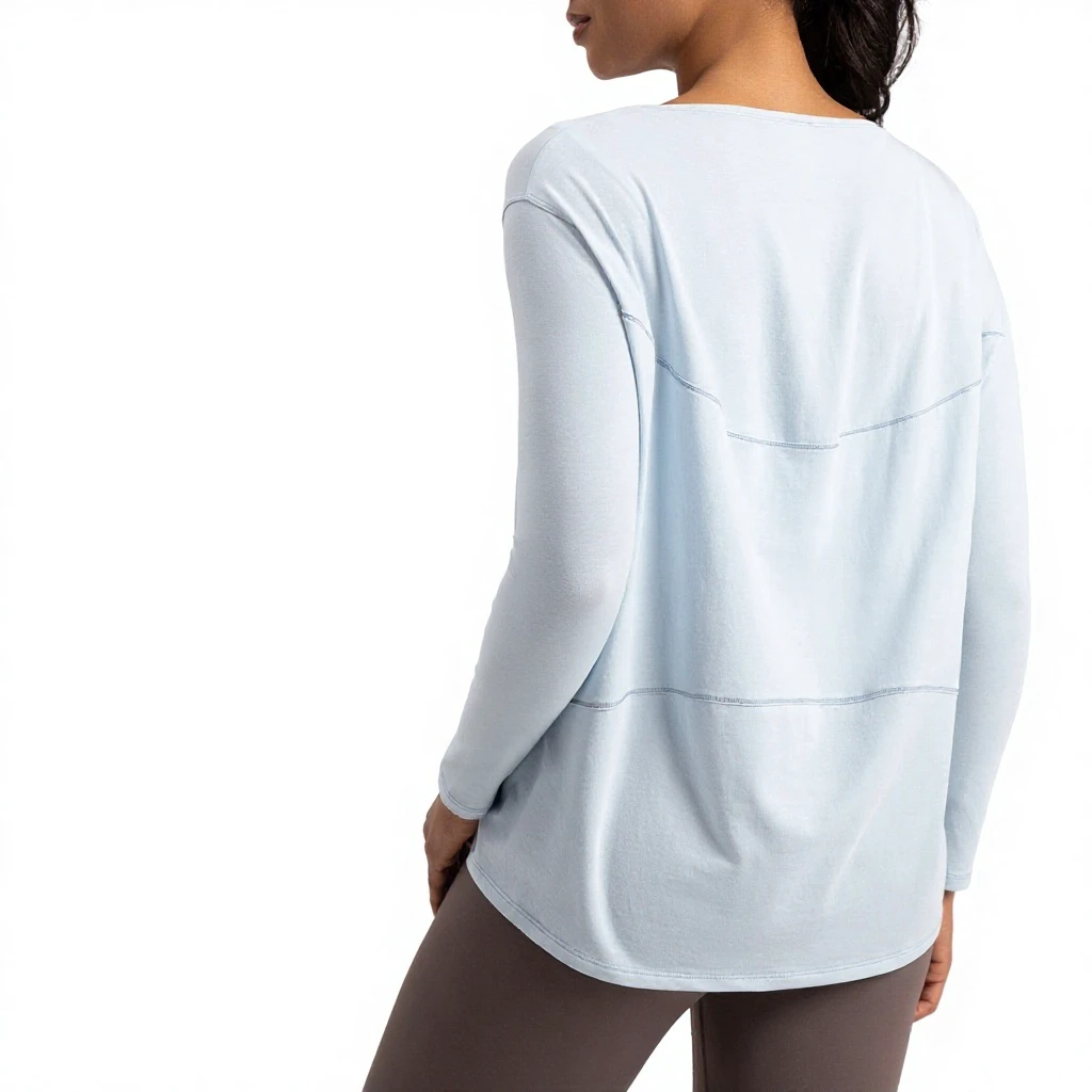 Breathable Athletic Yoga Wear Long-Sleeve Tunic Women's Loose Spandex/Cotton Nude-Looking Slimming Fitness Workout