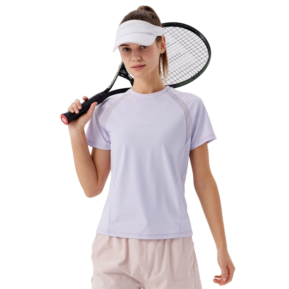 Women's Fitness High Elastic Breathable Yoga Tops Outdoor Quick Dry Cooling Feel Soft Mesh Gym Shirts