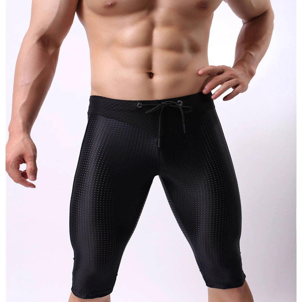 Men's High Street Gym Compression Shorts Plus Size Athletic Sports Workout Running Shorts Elastic Waist Solid Canvas Pockets