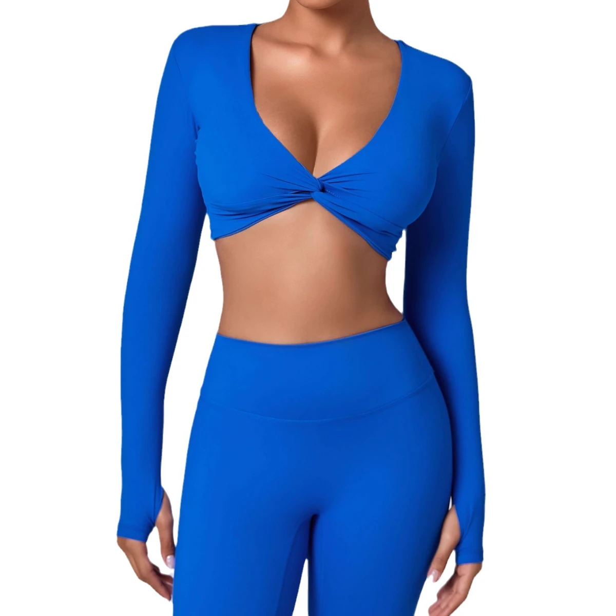Women's Yoga Running Top High Waist Crisscross Straps V-Neck Waterproof Quick Dry Breathable Polyester/Nylon Full Length