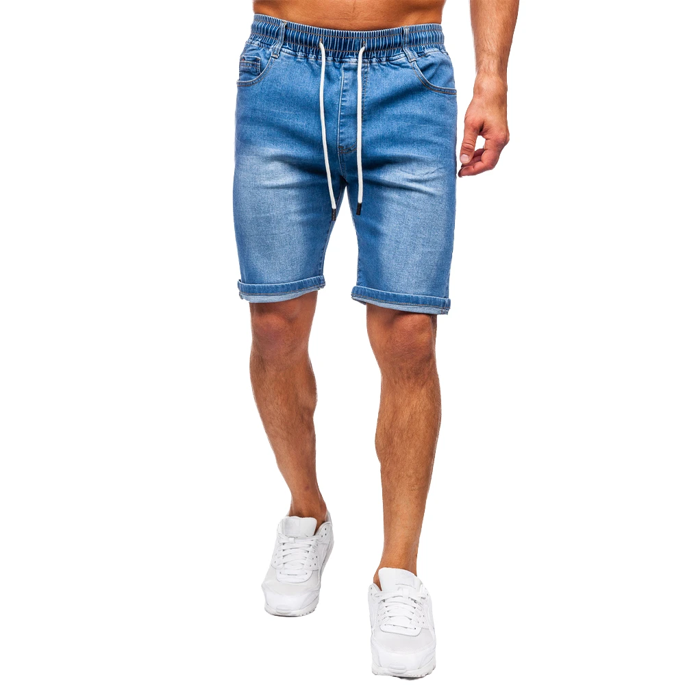 Wholesale New High Quality Eco-Friendly Summer Denim Shorts Men Plus Size High Stretch Sports Casual Hip Hop Straight Snow Wash