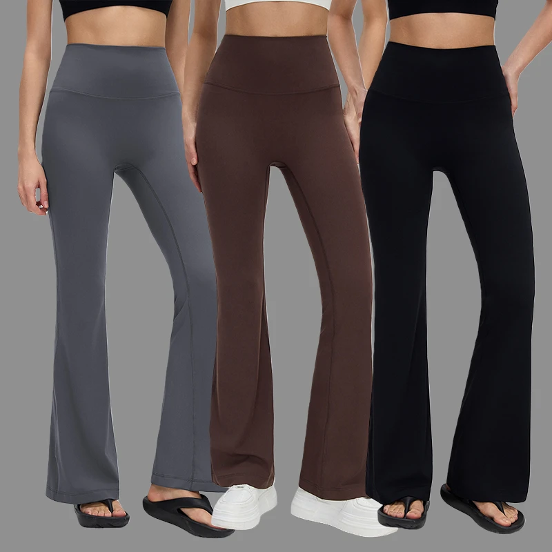 Wholesale Ladies Gym Girls In Tight Gym Pants OEM/ODM Custom Flare Yoga Pants High Waist Stretchy Gym Leggings For Women