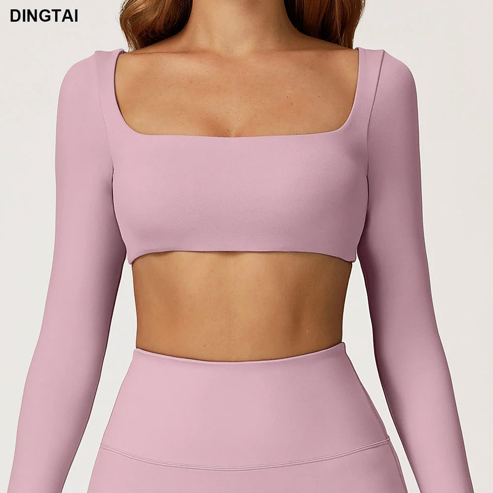 Yoga T-Shirt Long Sleeve Lightweight Seamless Naked Feel Quick-Dry Slim Fit Running Women Gym Fitness Activewear Spandex/Nylon