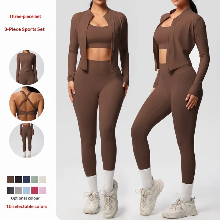 Sports Yoga Suit Set for Women Breathable Solid Pattern Workout Leggings and Bra for Outdoor Gym Fitness Wear