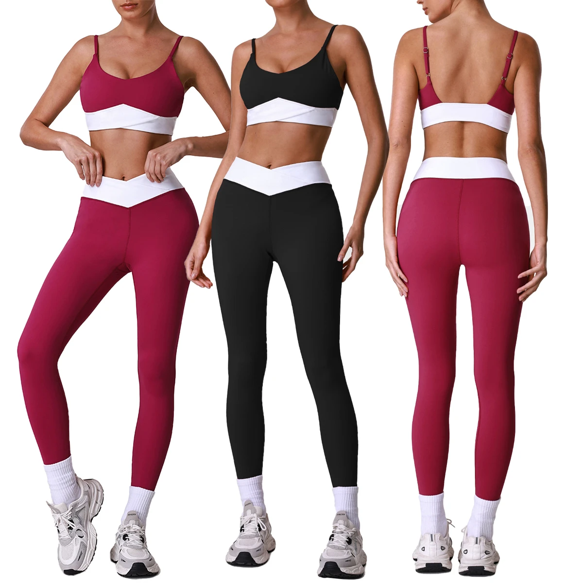 Wholesale 2 Pieces Gym Fitness Sets for Women Sportswear Workout Sets Quick Dry Breathable Yoga Set