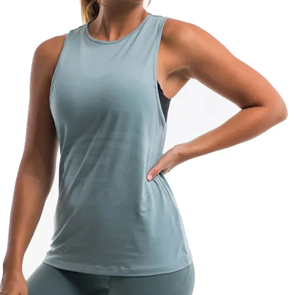 Comfortable Breathable Quick Dry High Quality Knitted Women's Gym Fitness Tank Top Polyester/Cotton Customizable for Casual
