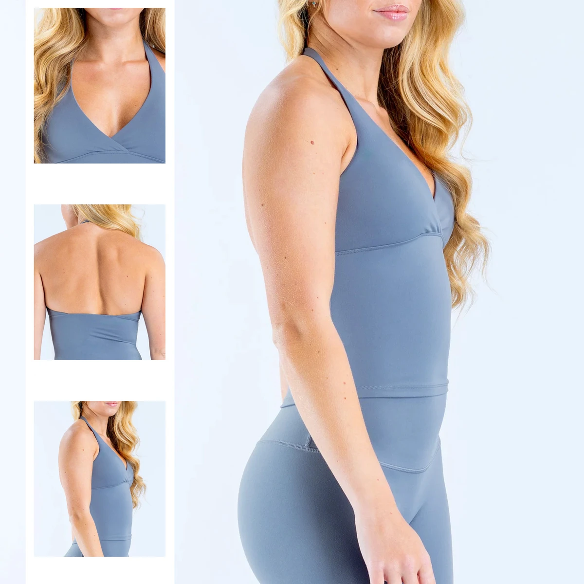 High Quality Deep V Neck Sports Bra with Removable Padding Yoga Top Women's Backless Running Sports Fitness Yoga Vest Top