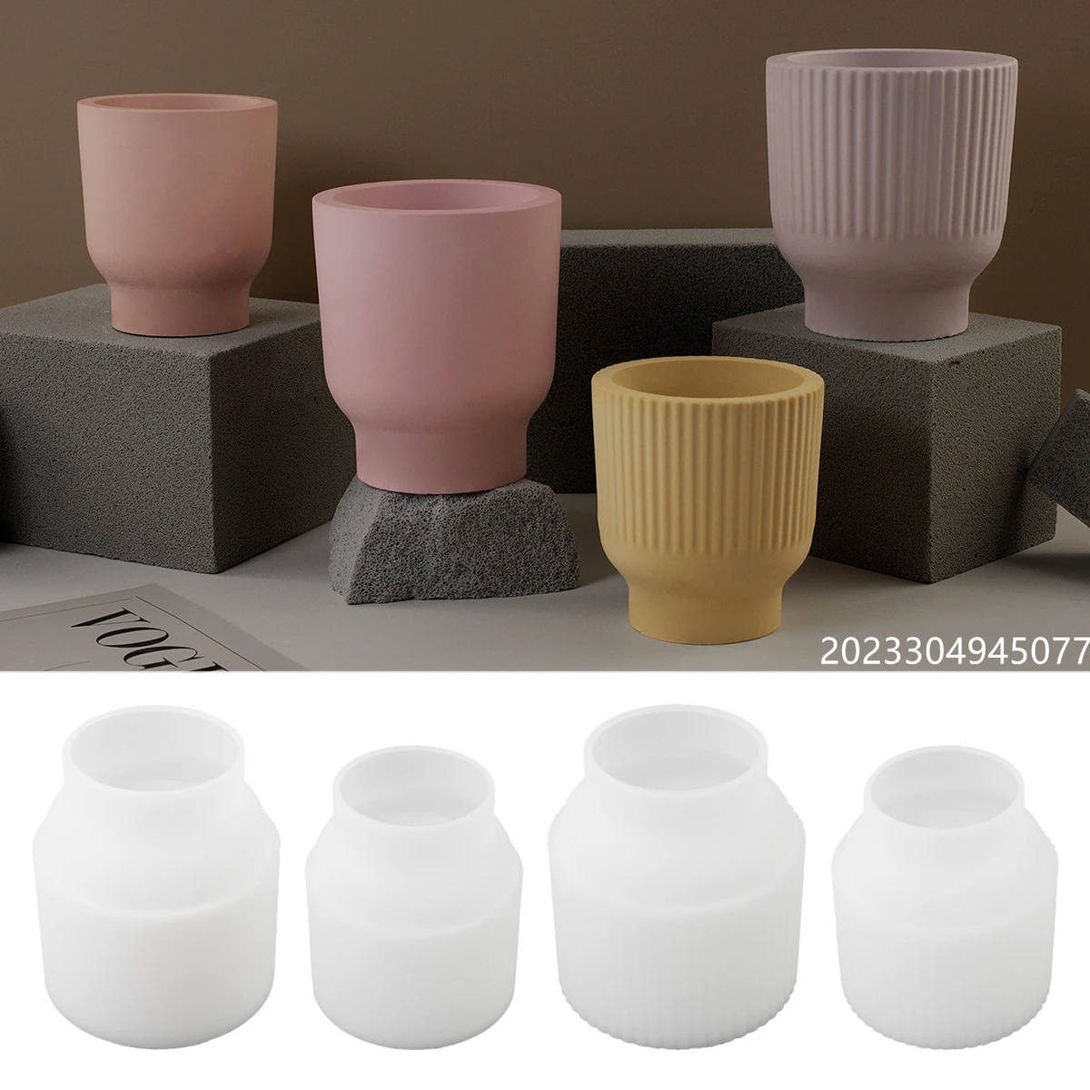 KK930 DIY Crystal Drop Gel Cement Cup Jar Silicone Mold Creative Plaster Candle Cup Ornament Mirror Surface Silicone Mold