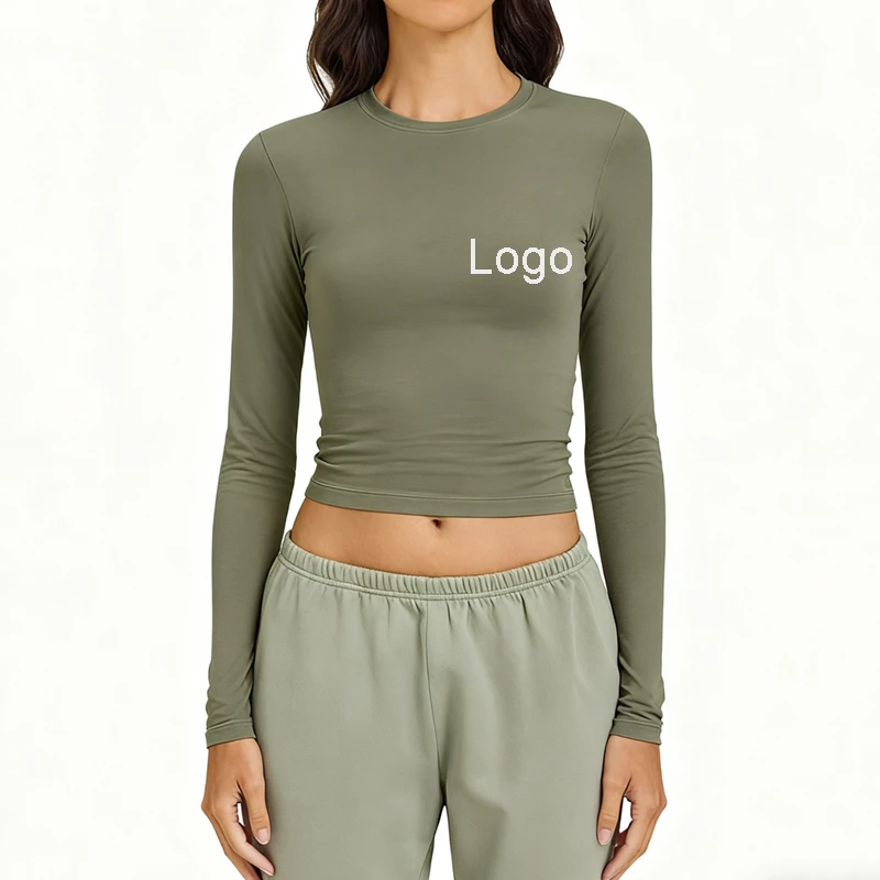 Lightweight Solid Plus Size Long Sleeve Yoga Top for Women's Running & Fitness Outdoor Sports Base Layer