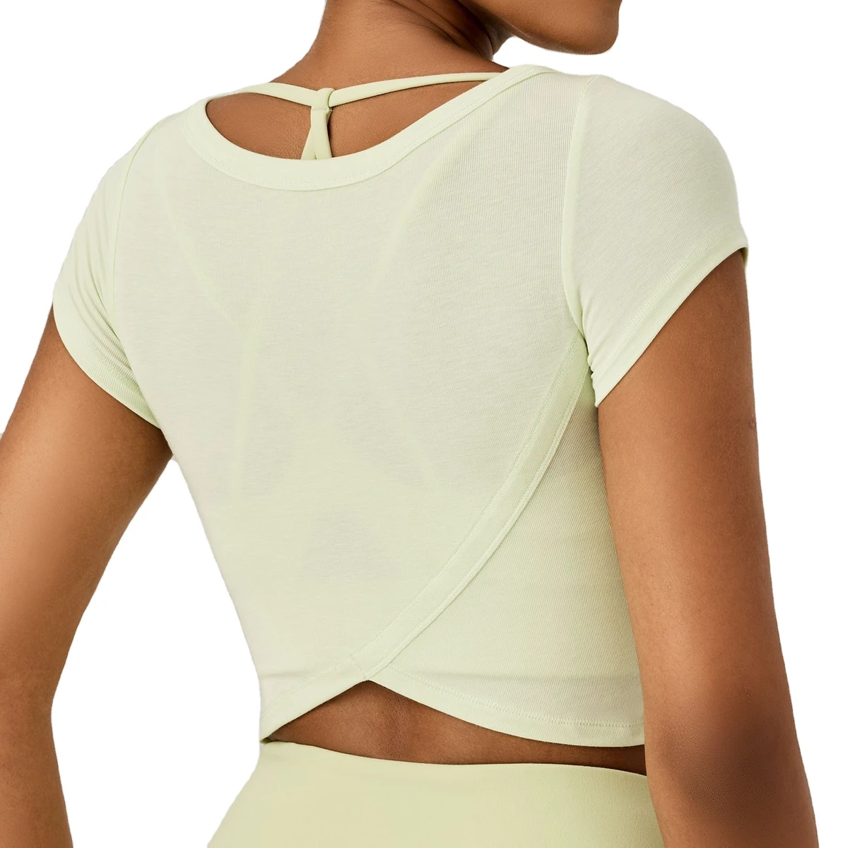 Women Outdoor Round Neck Sport Training Wear Workout Clothing Yoga Tops for Women Gym Mesh T-shirt