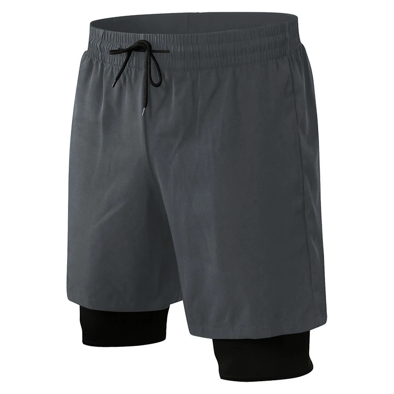 Fitness Sport Running Short Pants Men 2 in 1 Double-deck Quick Dry Sport Shorts