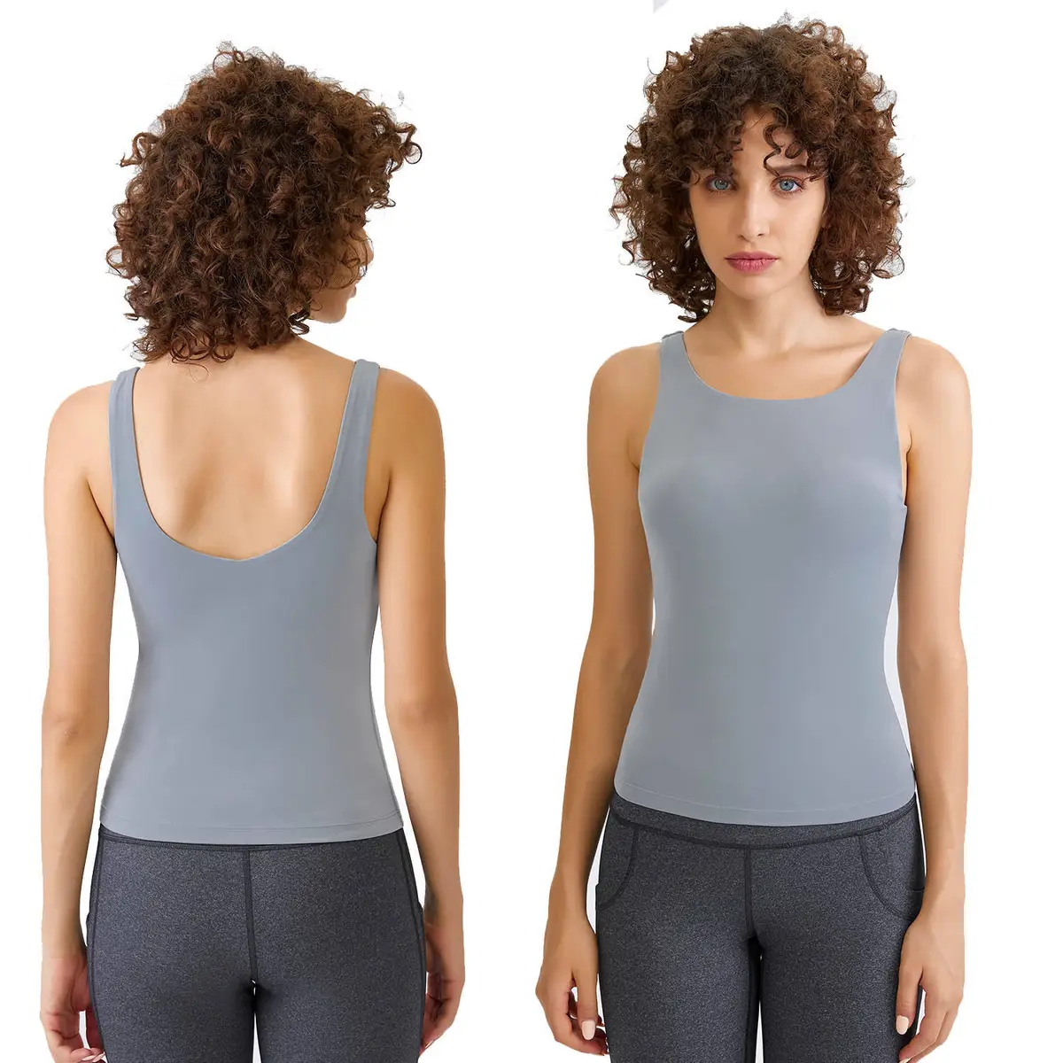 Breathable Women's Workout Tank Top, Lightweight & Quick Dry, Removable Pads for Sports & Yoga
