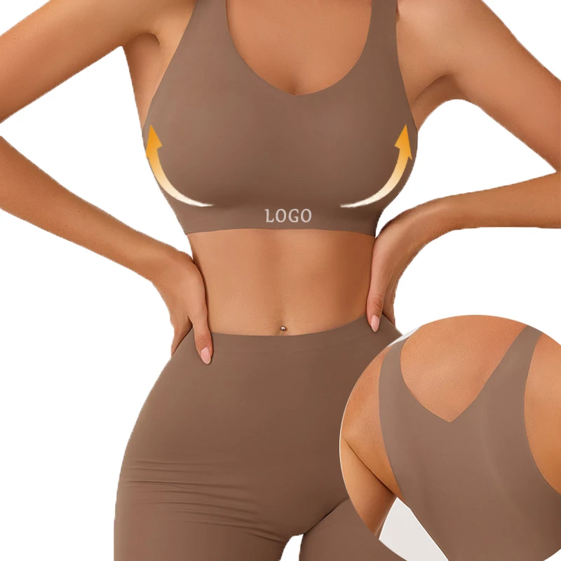 Sharicca Workout Suit Sport Bra And Shorts Yoga Set Compression Tights Yoga Short Set Seamless Underwear For Jogging Climbing