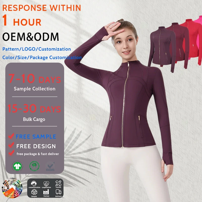 Long-sleeve Breathable Yoga Wear Spring Autumn Winter Thickened Spandex/Nylon Yoga Top Running Fitness Stand-collar